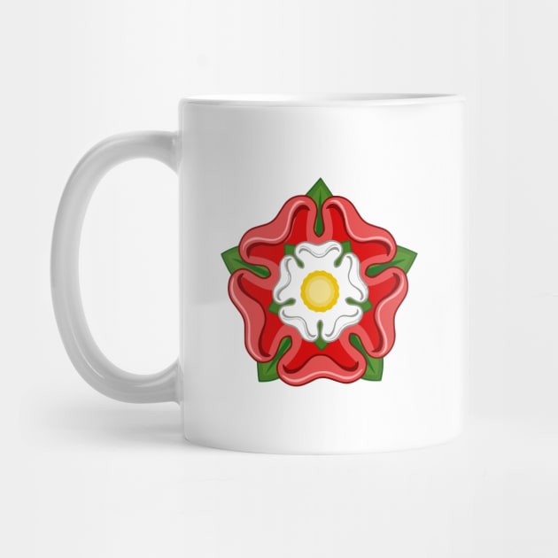 English Red Tudor Rose Heraldic Emblem by RetroGeek